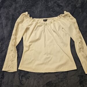 Chic Cream Lace Detail Blouse